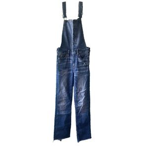 High-waisted Crop Flare Denim Overall